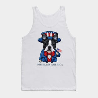 Boston Terrier Dog Bless America Tank Top